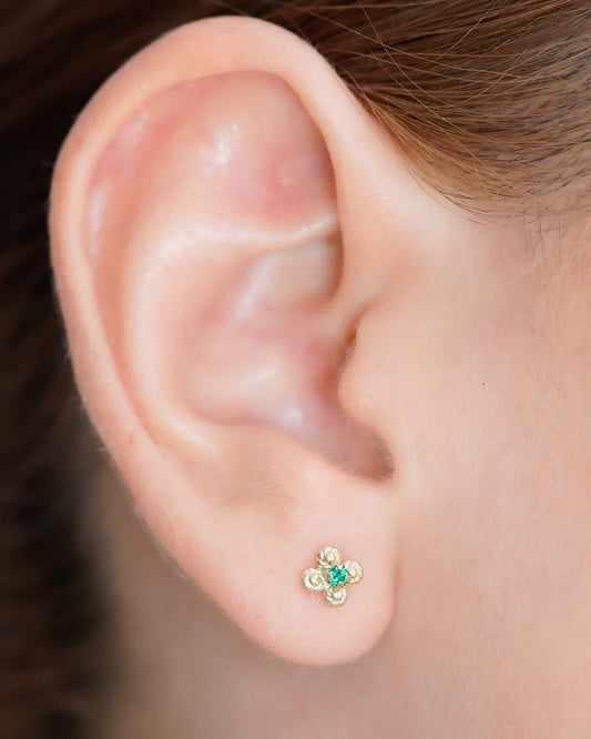 FREDA - Arete Flor de loto esmeralda