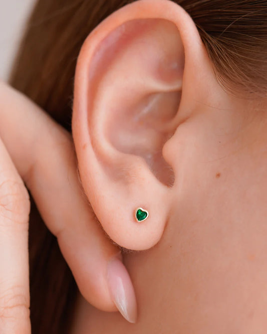 FREDA - Aretes Corazón esmeralda