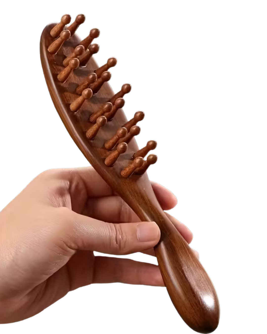 Cepillo Madera Masajeador Cuero Cabelludo