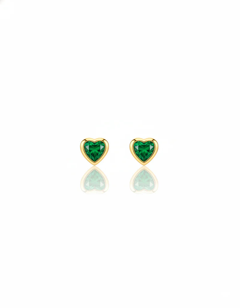 FREDA - Aretes Corazón esmeralda