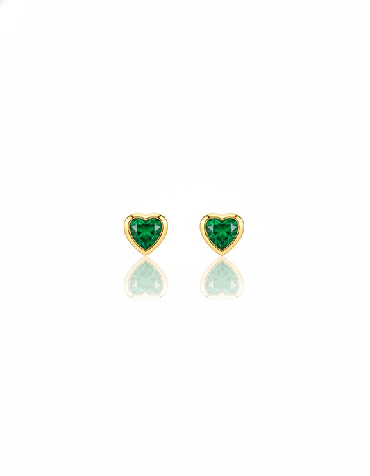 FREDA - Aretes Corazón esmeralda