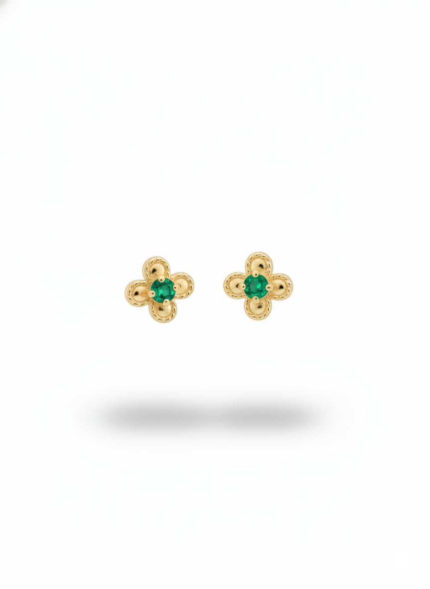 FREDA - Arete Flor de loto esmeralda