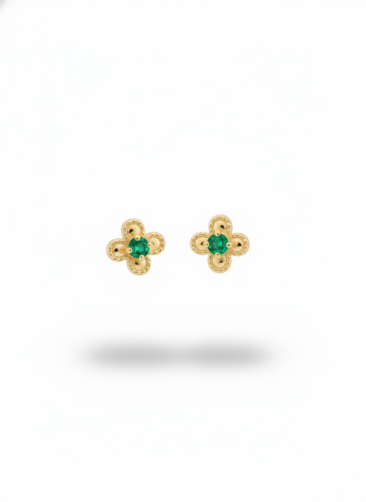 FREDA - Arete Flor de loto esmeralda